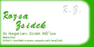 rozsa zsidek business card